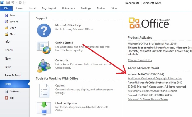 View License Or Product Id Of Microsoft Office 2010 Notes